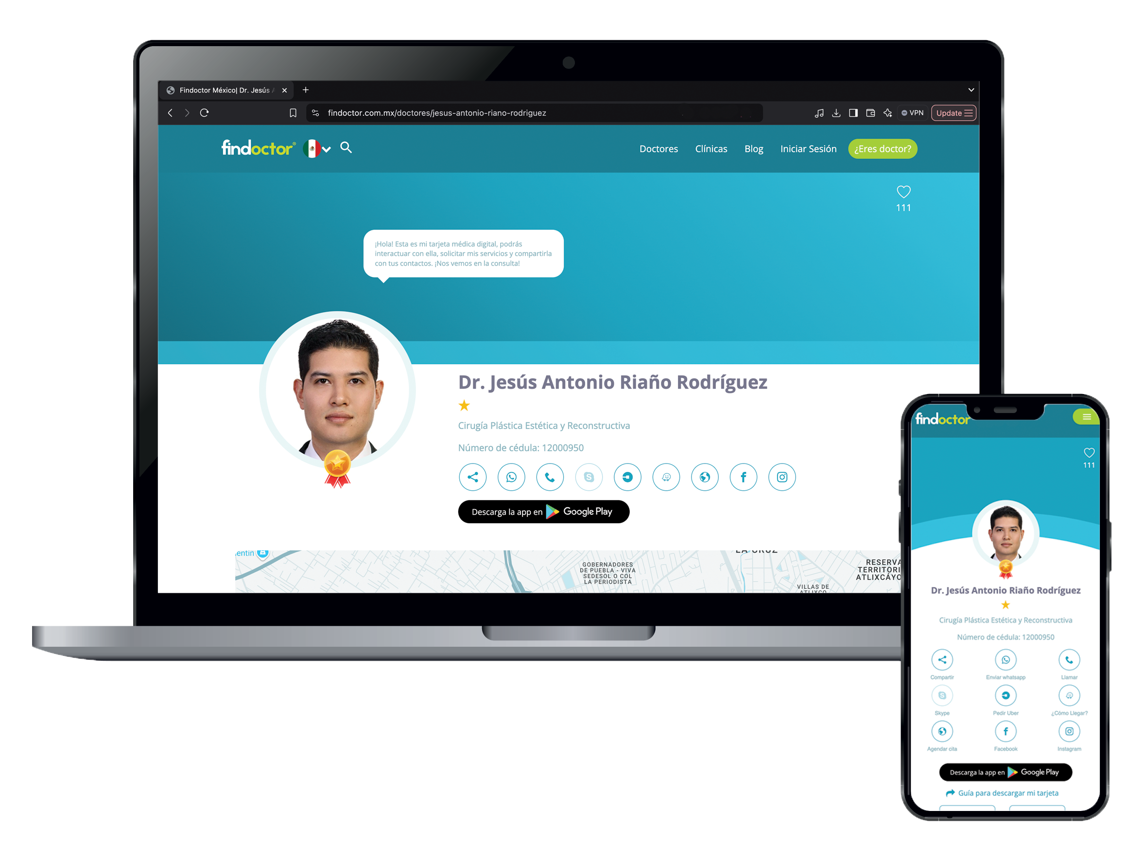 Perfil médico Dr. Riaño en Findoctor